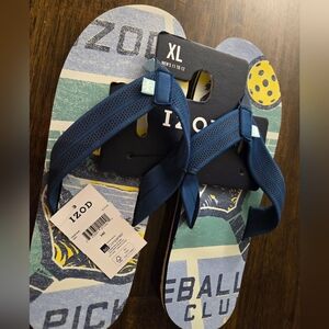 IZOD Men's Blue Flip Flops XL Size 11-12. New With Tags